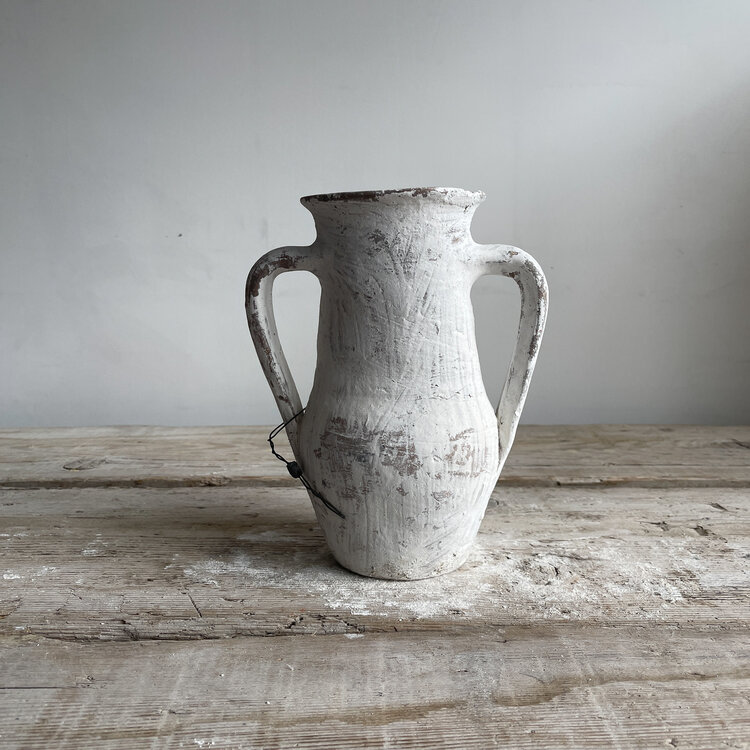 Antique Antique White-Wash Olive Pot Mini