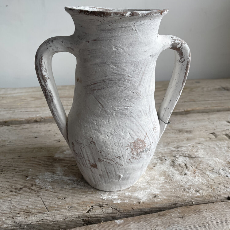 Antique Antique White-Wash Olive Pot Mini