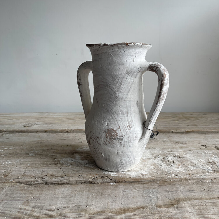 Antique Antique White-Wash Olive Pot Mini