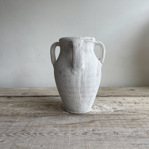 Antique Antique White-Wash Olive Pot Small