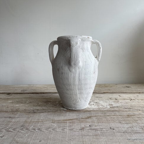 Antique White-Wash Olive Pot Small