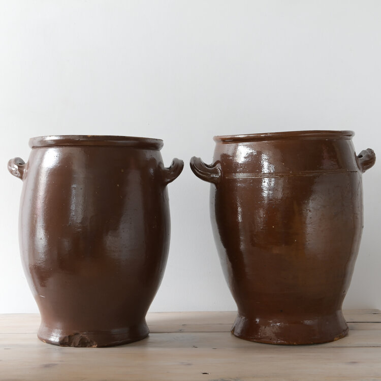 Antique Glazed French Storage Pot or Confit Pot