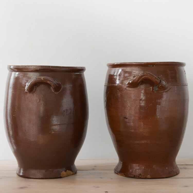 Antique Glazed French Storage Pot or Confit Pot
