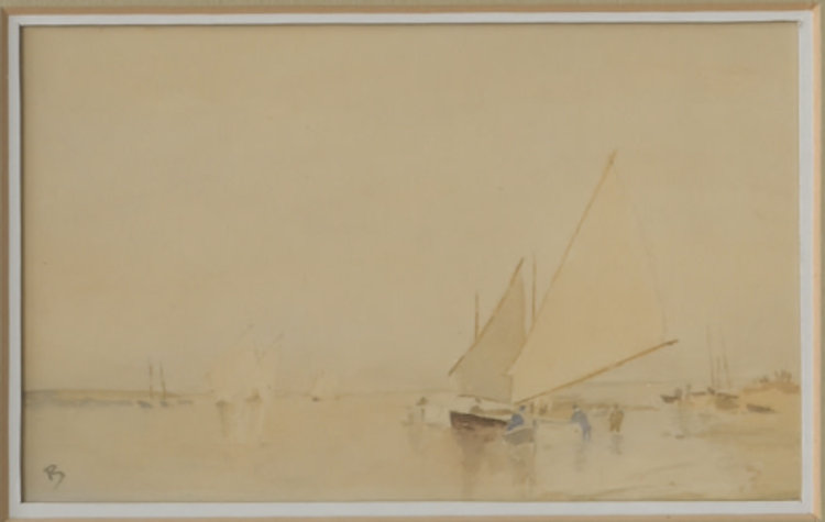 Vintage Vintage Seascape Watercolour Painting