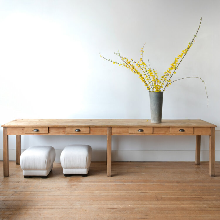 Gild Mushroom Pouf/Ottoman/Footstool in Natural Linen