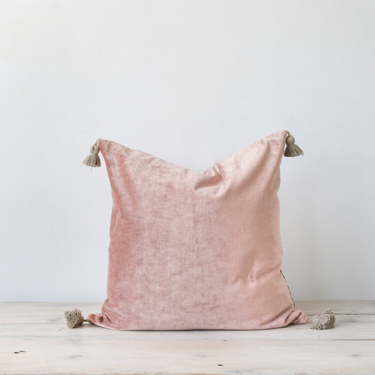 Bérengère Leroy Tsar Velvet Lumbar Cushion in Nude