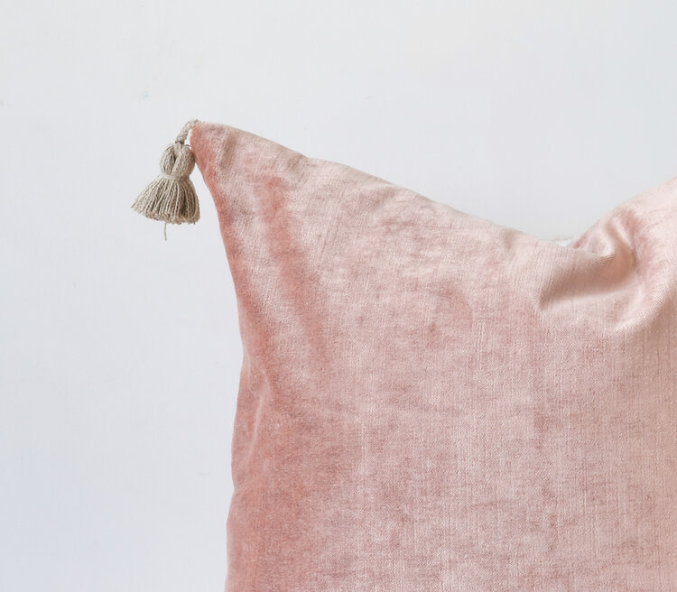 Tsar Velvet Cushion in Nude