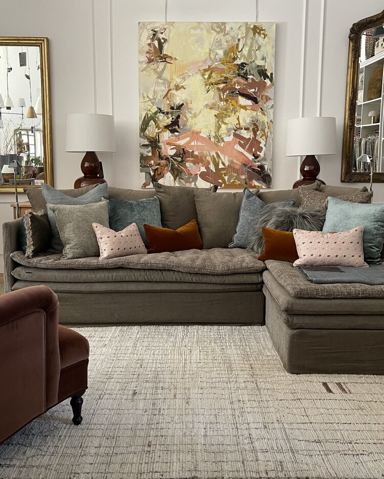 Savery Belgian Cushion in Mink