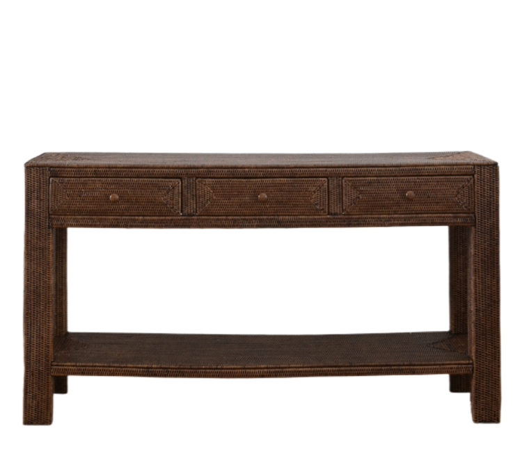 Rattan Console with Drawers
