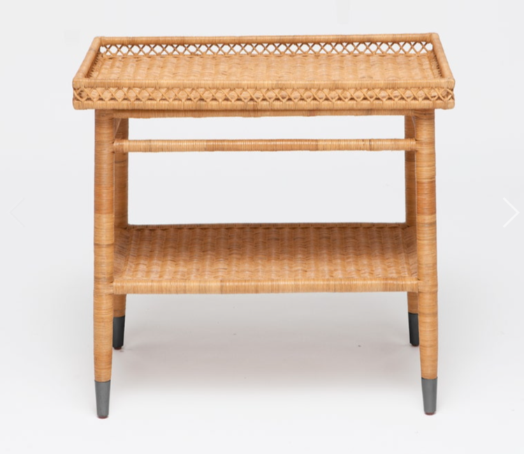 Sarah Side Table or Nightstand - Rattan