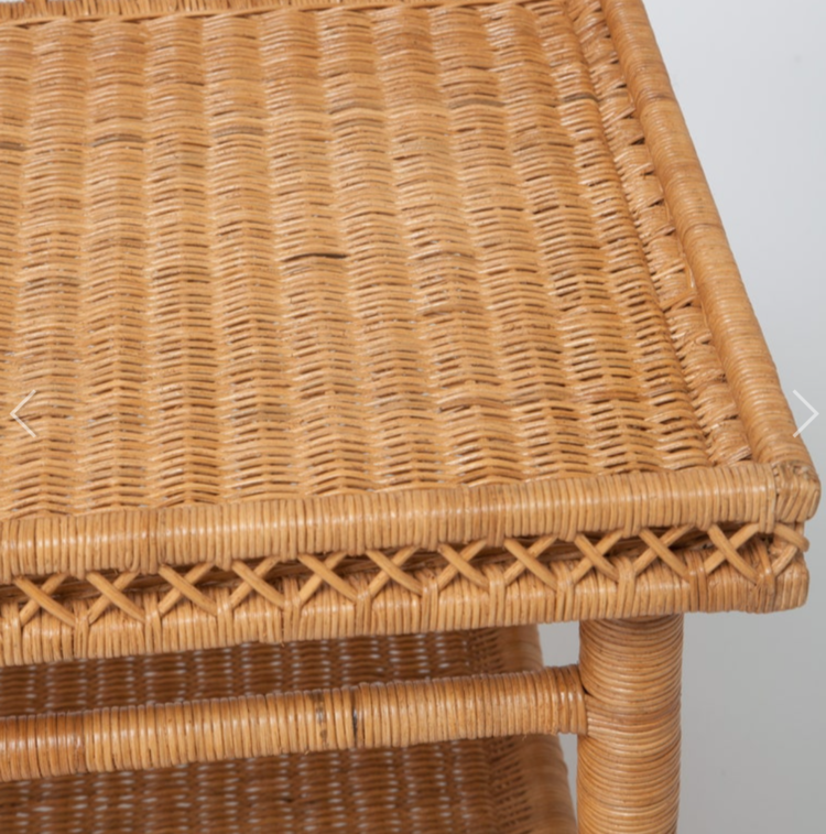 Sarah Side Table or Nightstand - Rattan