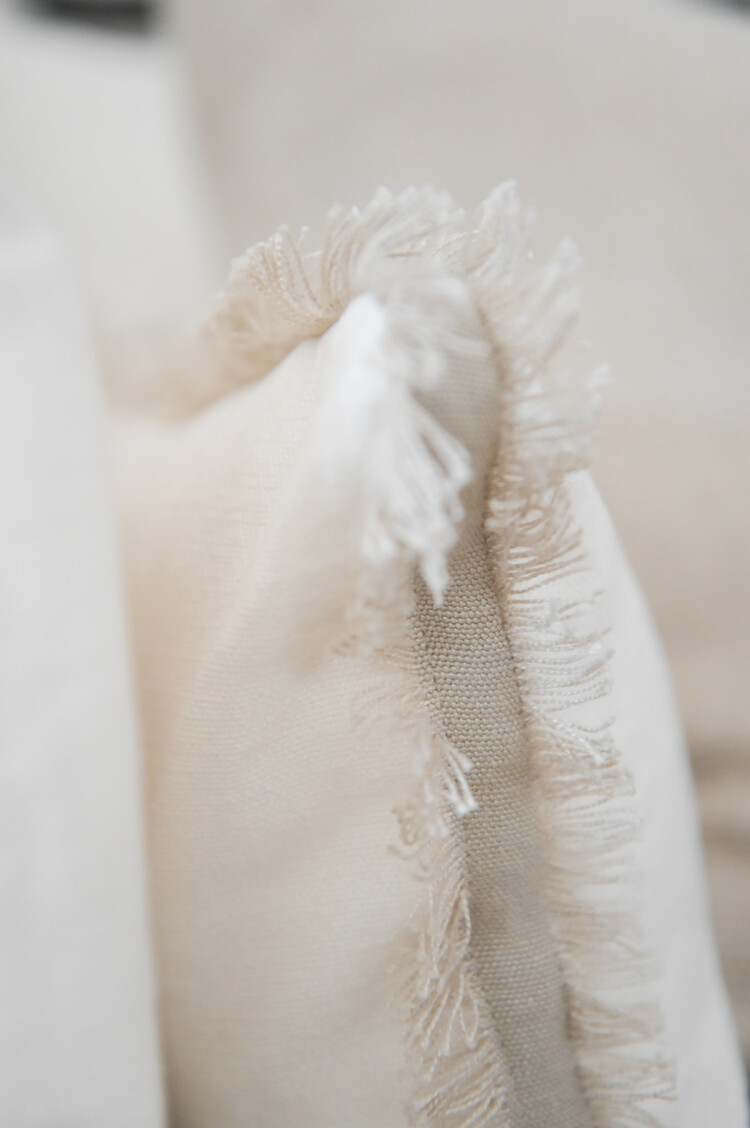 Bérengère Leroy Capri Linen Cushion in Chalk by Bérengère Leroy