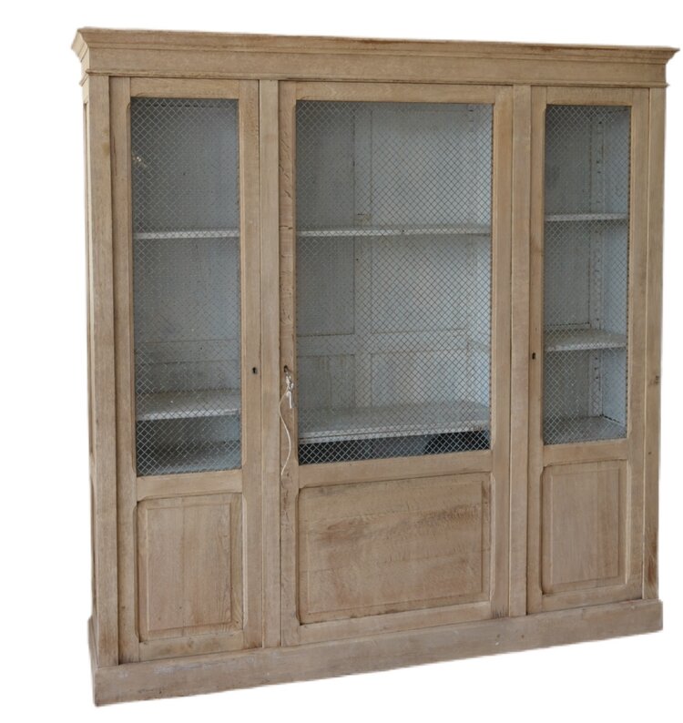 Antique Antique French Cabinet with Wire Mesh Doors