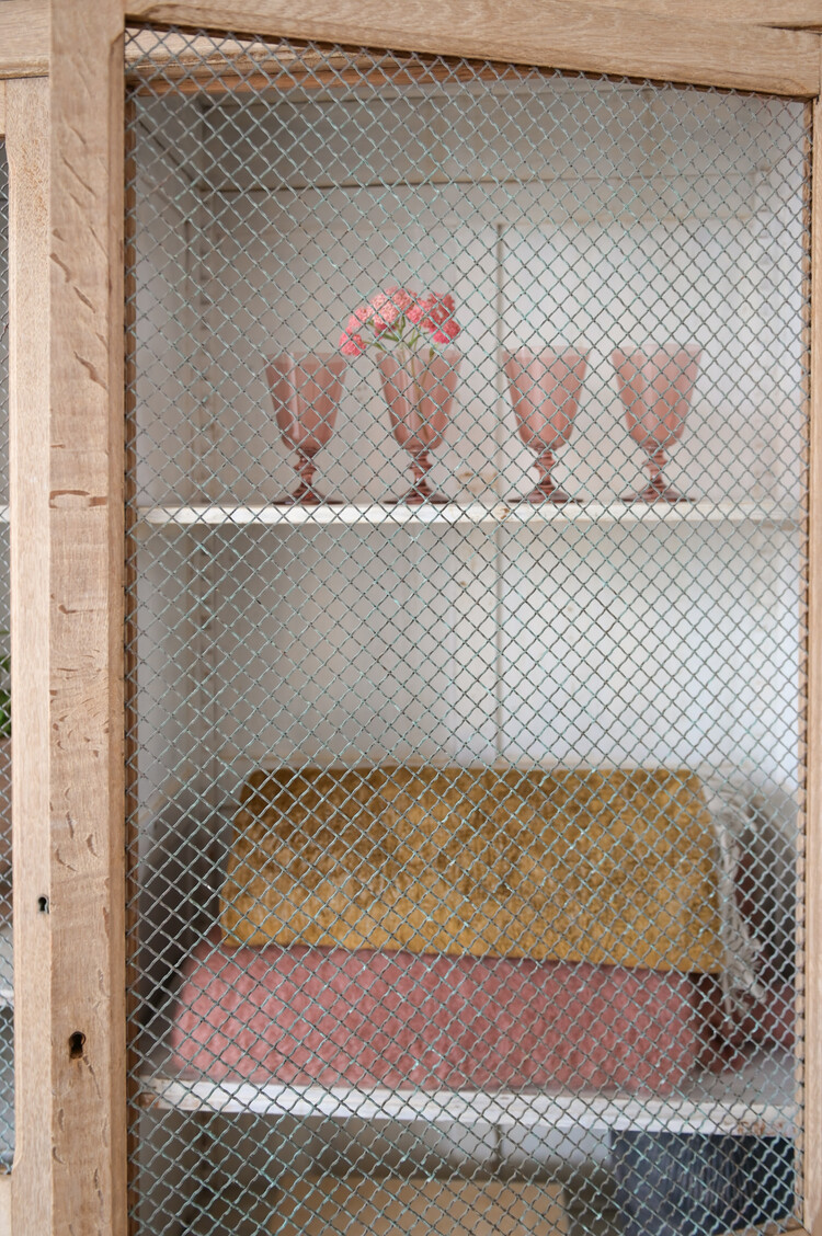 Antique Antique French Cabinet with Wire Mesh Doors