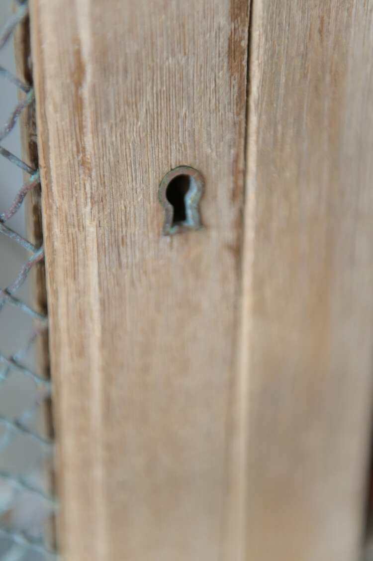 Antique Antique French Cabinet with Wire Mesh Doors