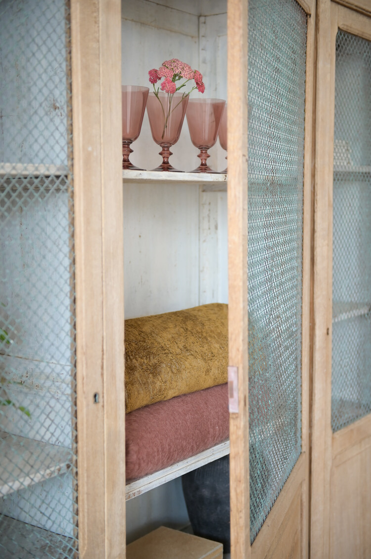 Antique Antique French Cabinet with Wire Mesh Doors
