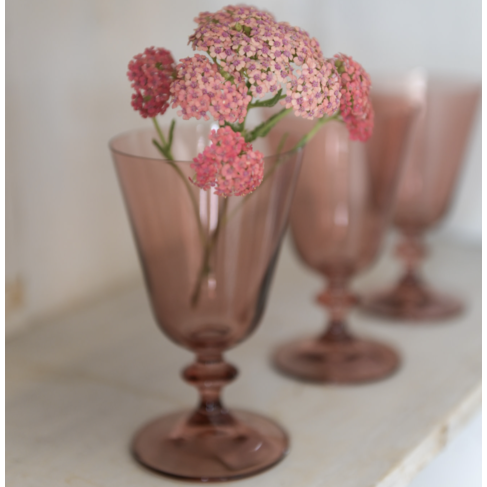 Bella Wine Glass in Sunset Rose