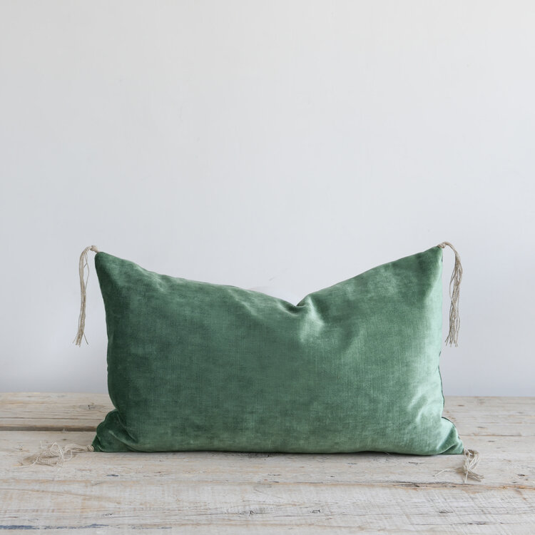 Bérengère Leroy Tsar Velvet Cushion in Menthe/Mint