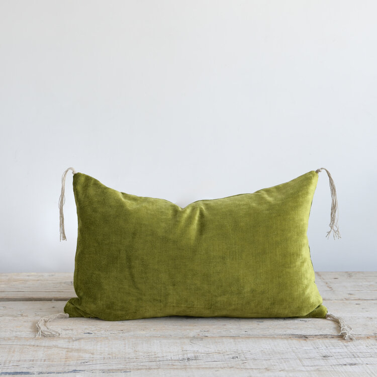 Tsar Velvet Cushion in Absinthe