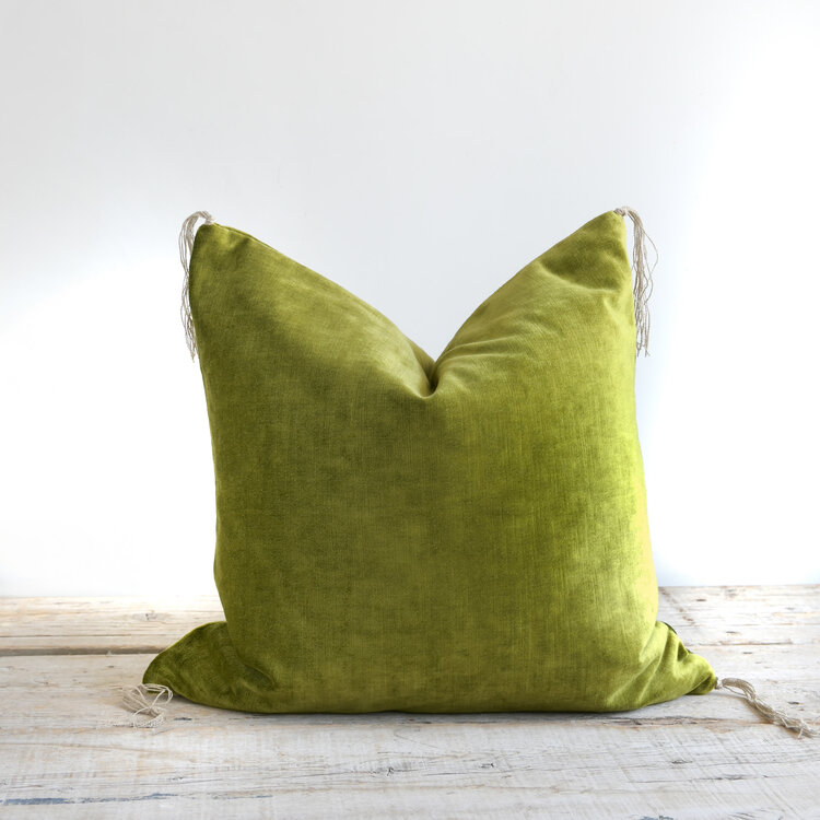Tsar Velvet Cushion in Absinthe