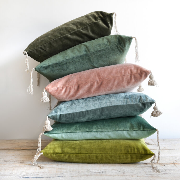 Tsar Velvet Cushion in Kaki (Khaki)