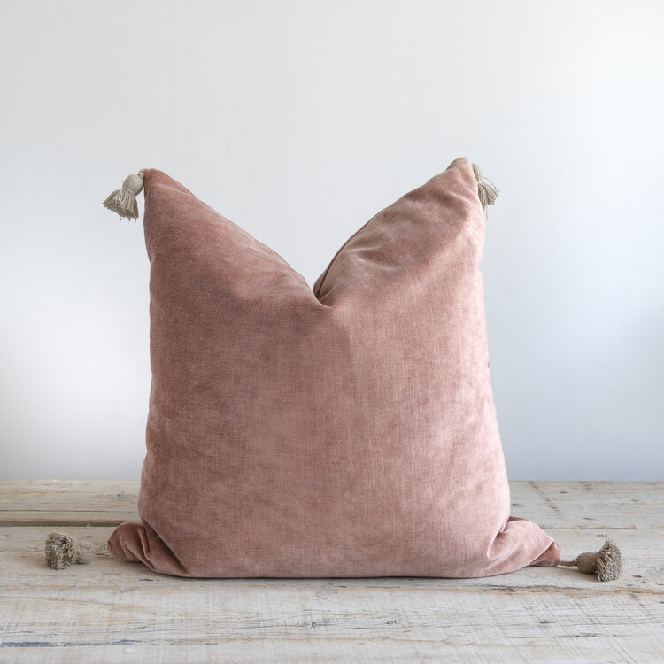 Bérengère Leroy Tsar Velvet Lumbar Cushion in Nude