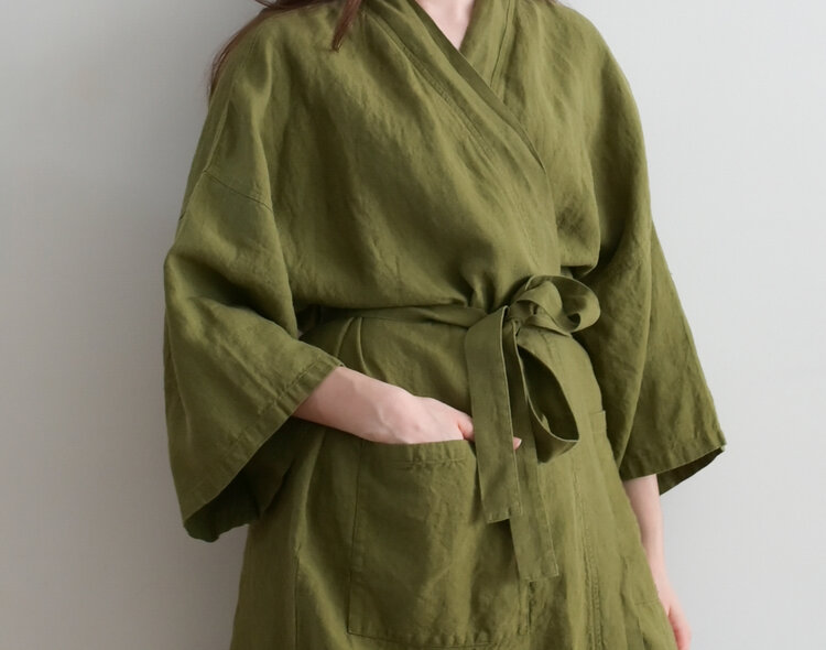 Linge Particulier French Linen Kimono Robe