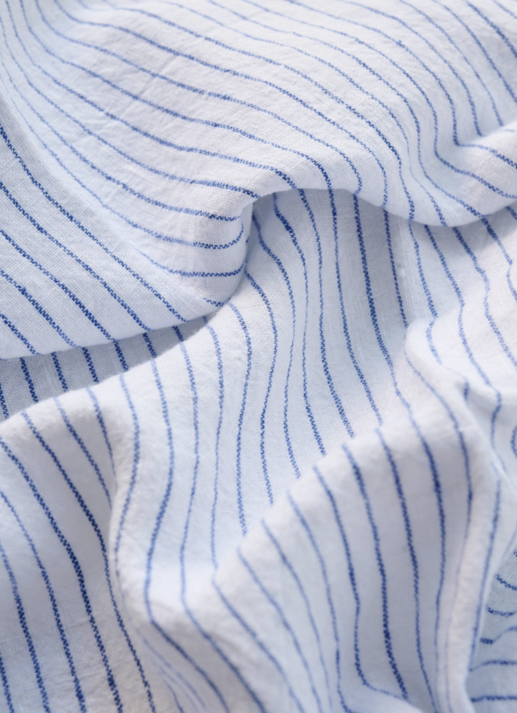 Linge Particulier French Linen Dishtowel Atlantic Blue Stripe