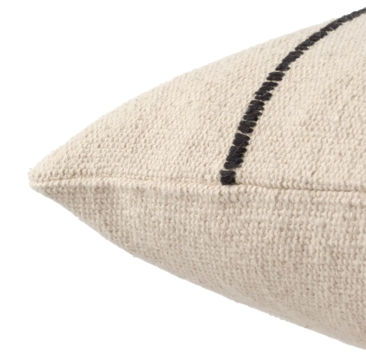 Window Pane Cushion - white and black stripe