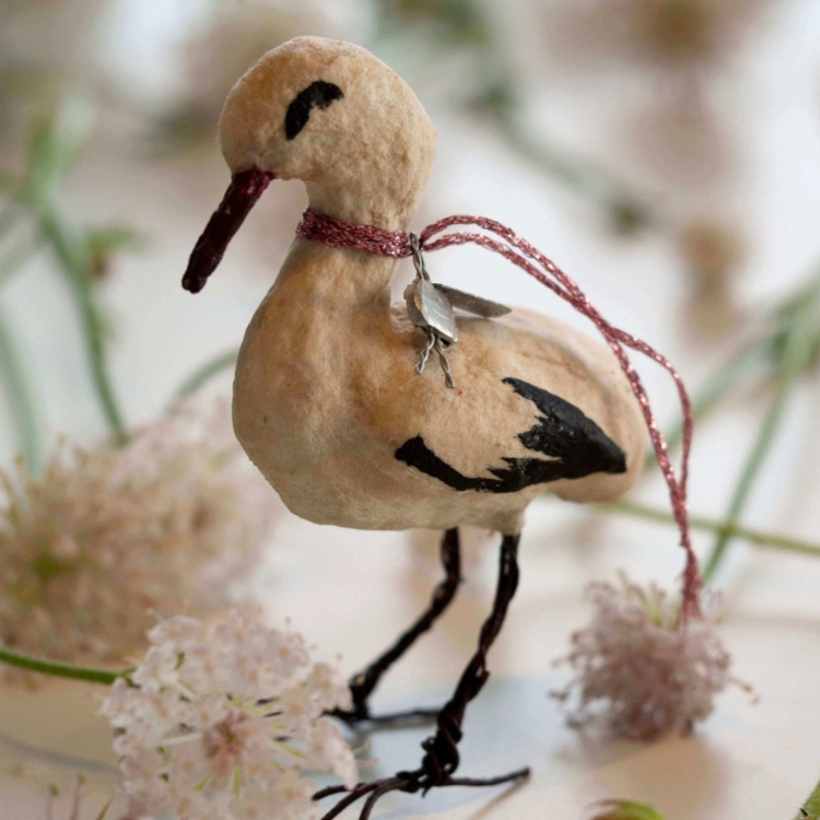 Handmade Stork Ornament