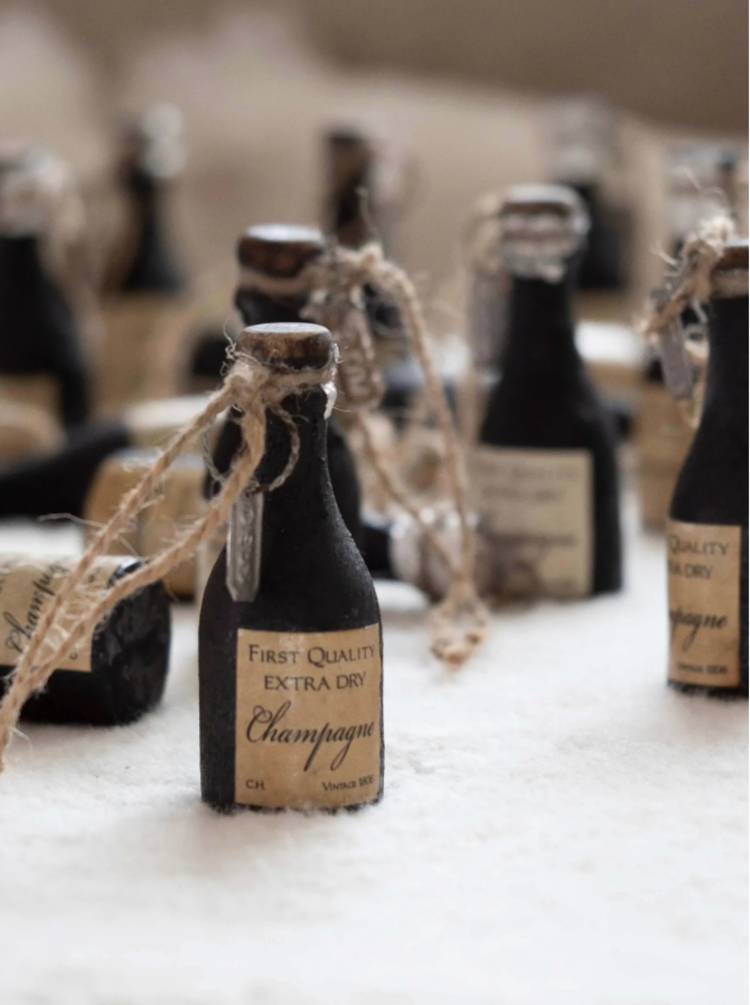 Handmade Wooden Champagne Bottle With Label