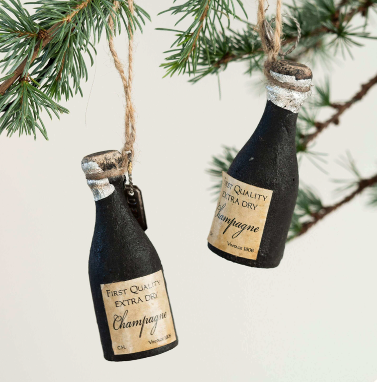 Handmade Wooden Champagne Bottle With Label