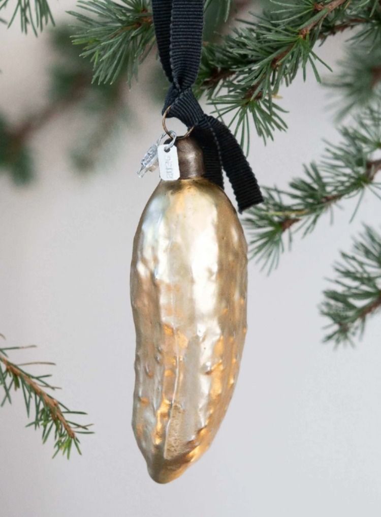 Glass Pickle Christmas Ornament