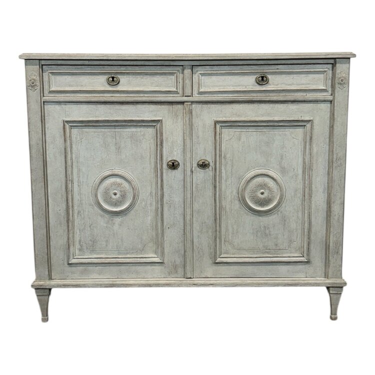 Antique Gustavian Soft Grey Sideboard