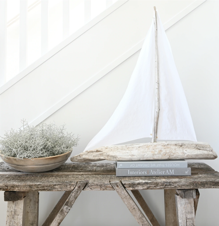 "Dolldrums"  Handmade Driftwood Sailboat