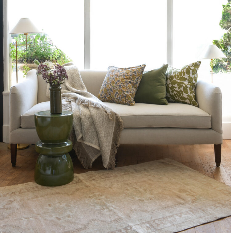Nash Belgian Throw Blanket in Natural & White