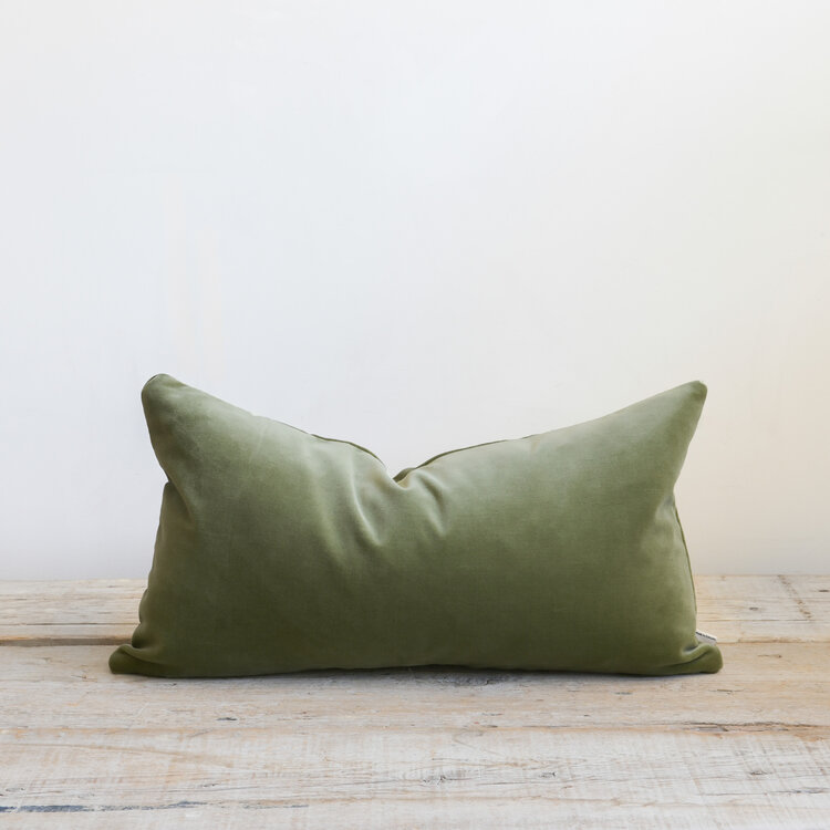 Rivoli Velvet Cushion in Vert de Gris