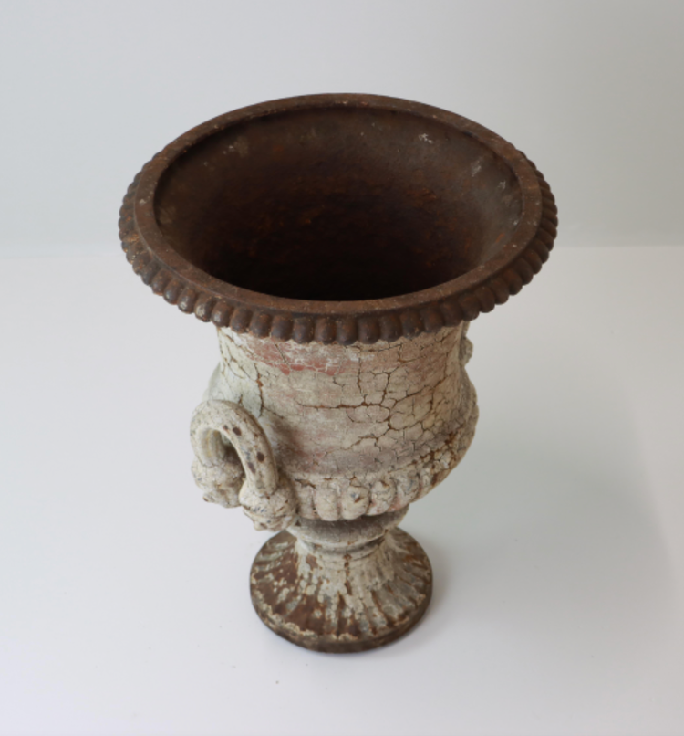 Antique Pair of Antique Cast Iron Urns, English Victorian