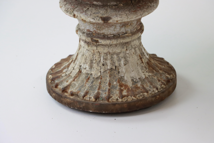 Pair of Antique Cast Iron Urns, English Victorian