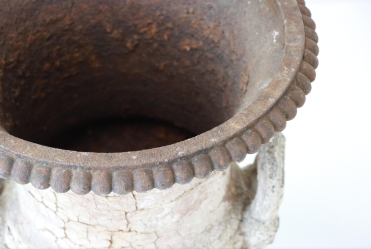 Antique Pair of Antique Cast Iron Urns, English Victorian