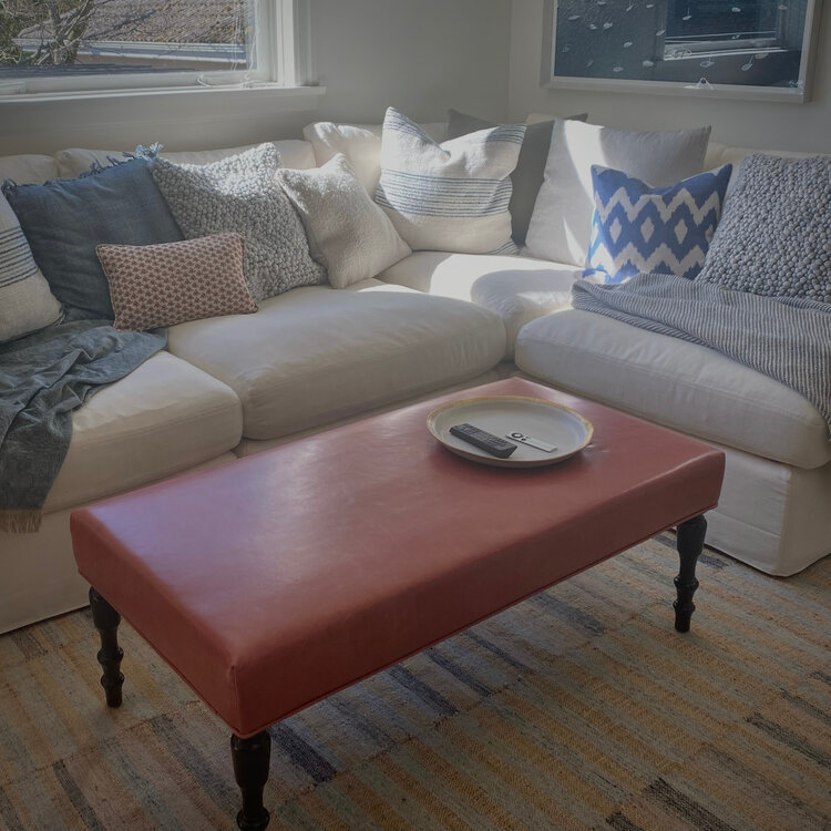 Timeless Leather Ottoman, custom order