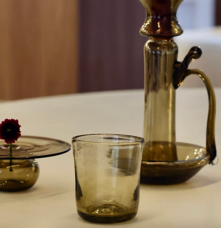 La Soufflerie Lyonnais Quinquet Fumé Drinking Glass or Votive Holder