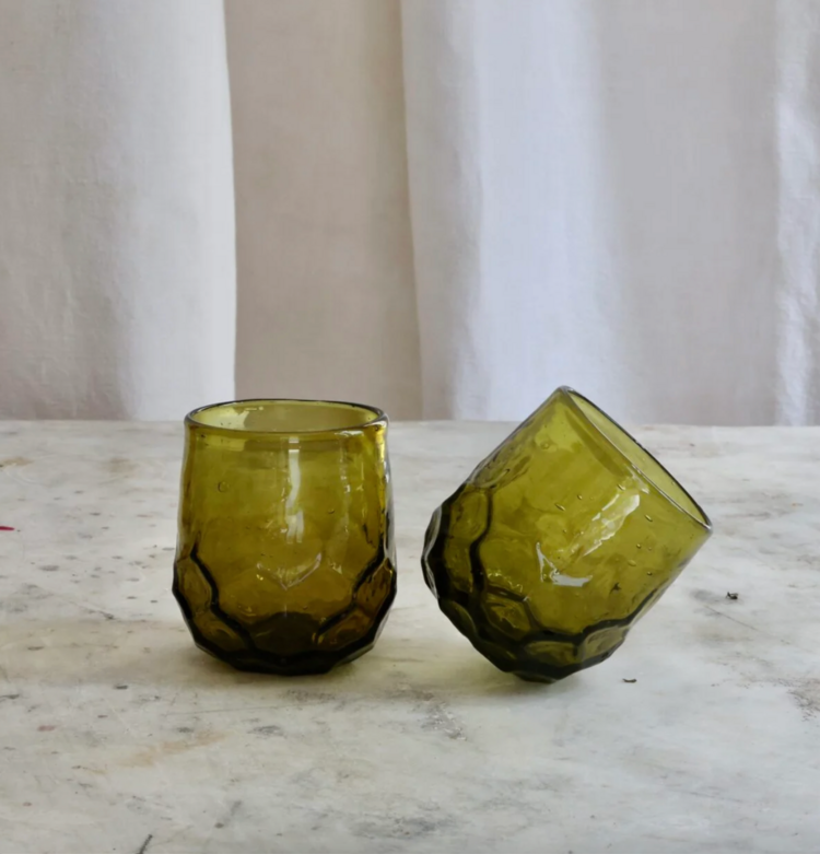 La Soufflerie Verre Melissa Olive Drinking Glass or Votive Holder