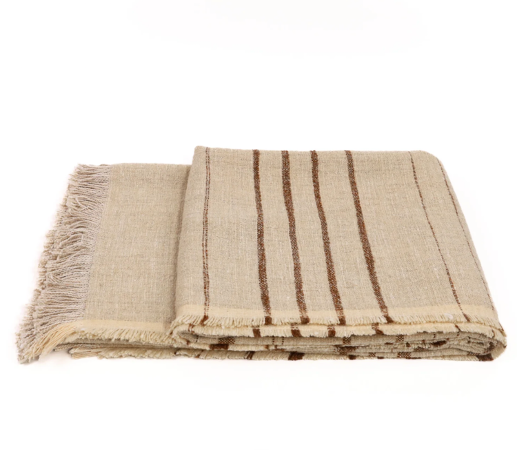 Nate Throw in Natural & Brown Stripe
