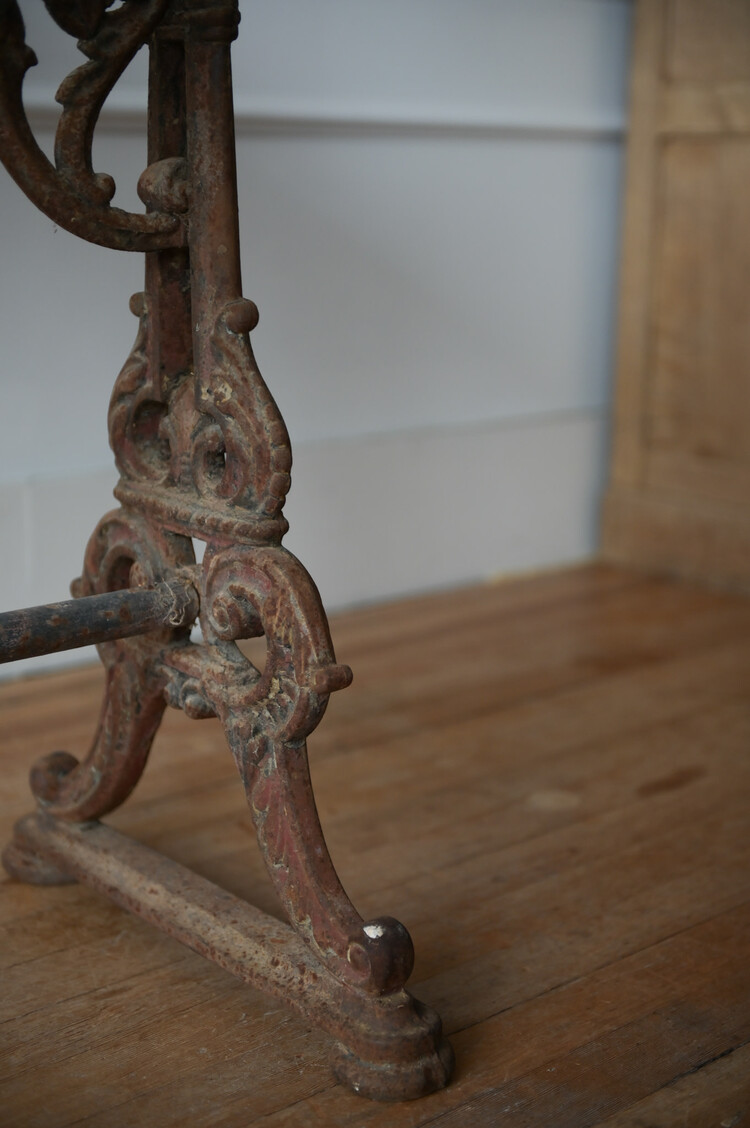 Antique Marble-Top Garden Table