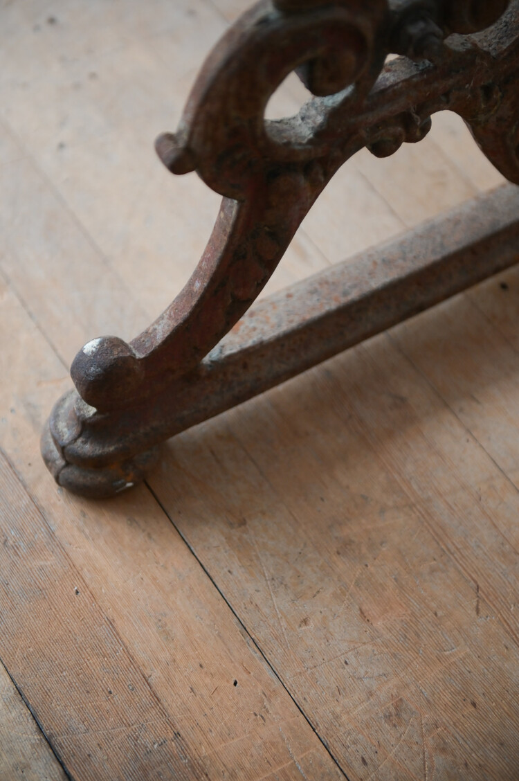 Antique Marble-Top Garden Table