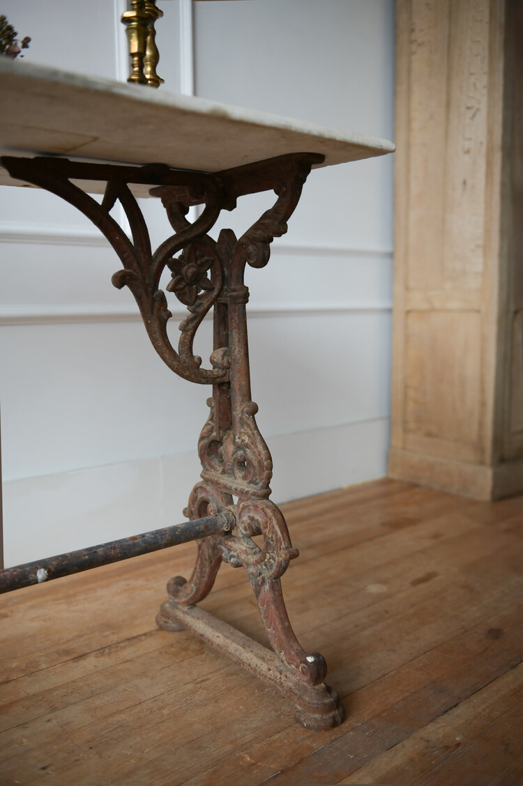 Antique Marble-Top Garden Table