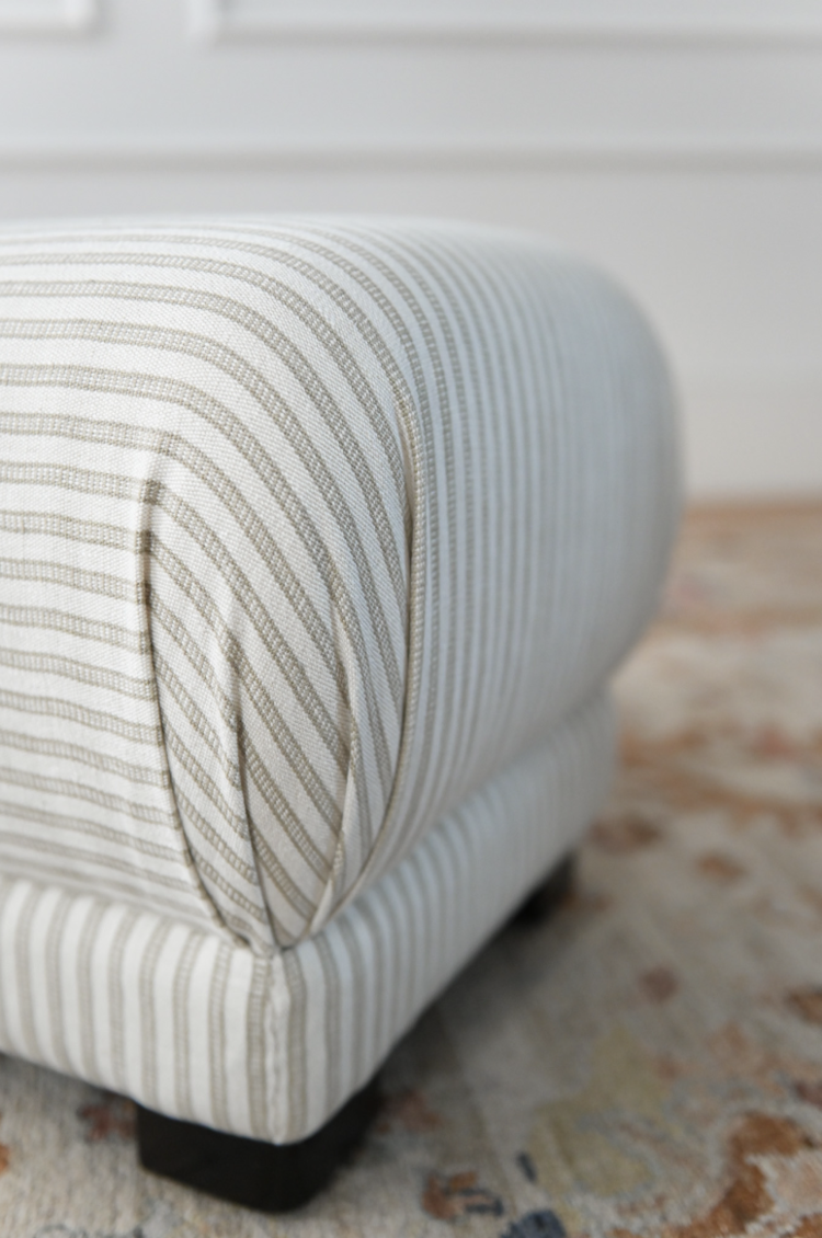 Gild Mushroom Pouf/Ottoman/Footstool in Natural Linen