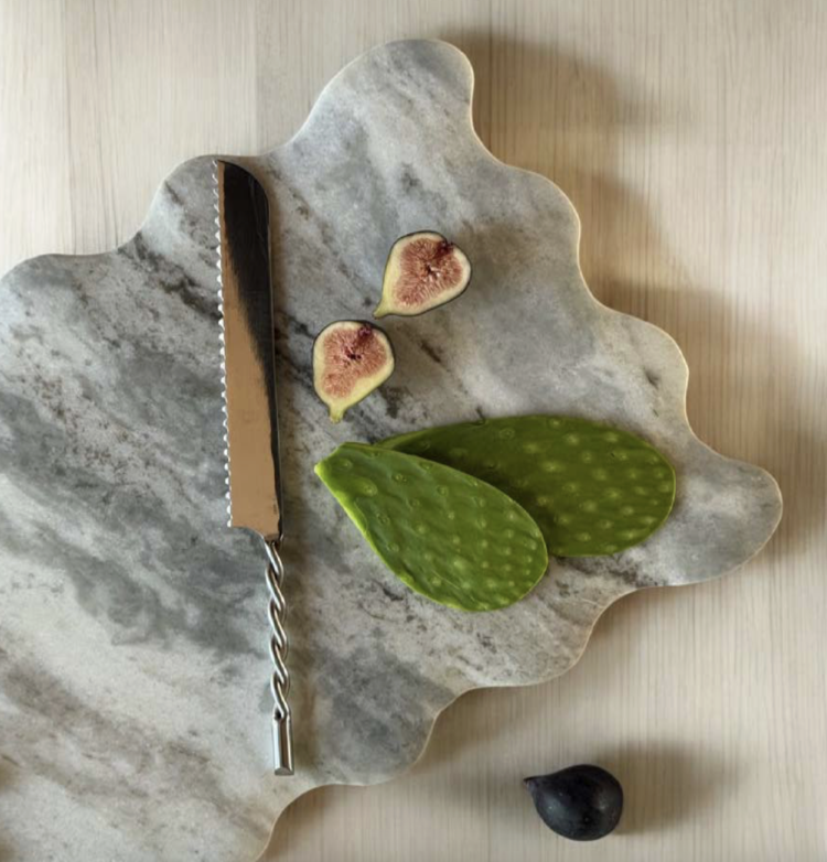 Scalloped Edge Marble Serving Board