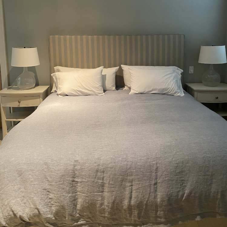 Upholstered Bed in Linen
